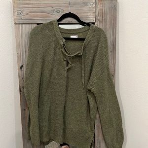 Juniors So Lace Front Tunic Sweater